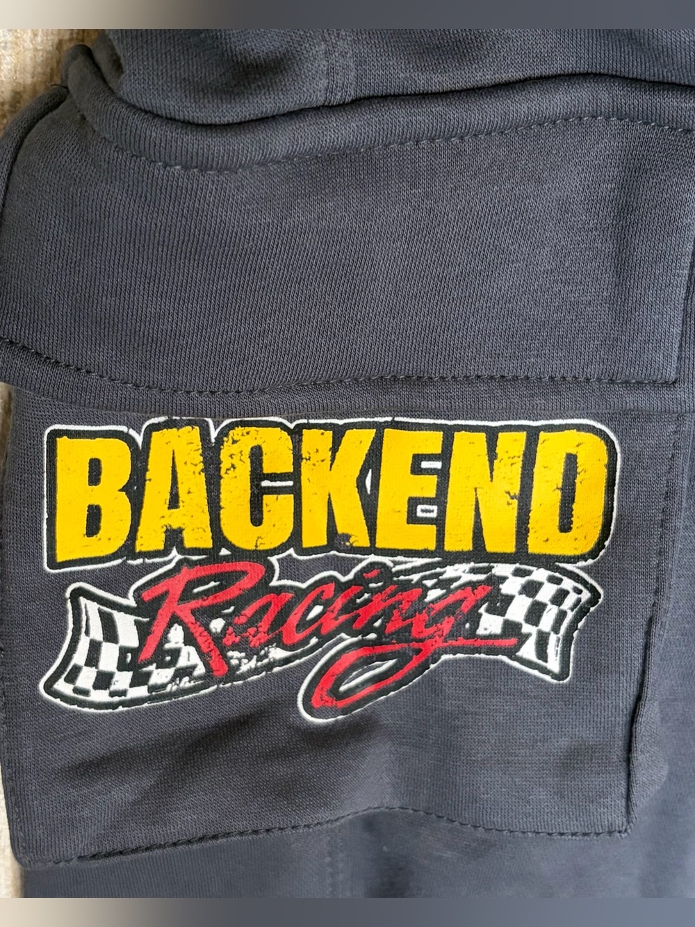 Backend Original Gray Racing Team Athletic Cargo Shorts for Men - Picture 6 of 10